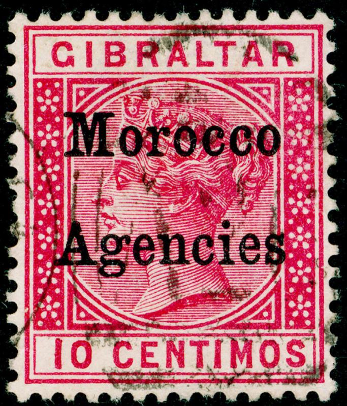 MOROCCO AGENCIES SG10, 10c carmine, USED.