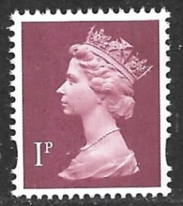 GREAT BRITAIN 1993-97 1p Magenta QE2 Portrait Issue Sc MH199 MNH