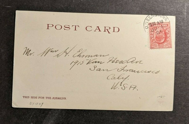 1905 RMS Baltic Passenger Liner Picture Postcard Cover Queenstown UK to CA USA