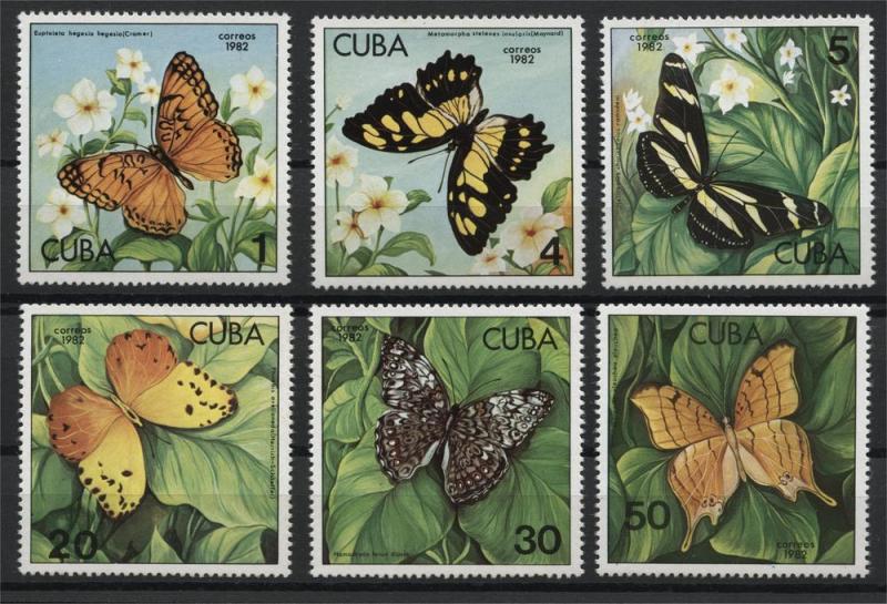 CUBA, BUTTERFLIES MNH SET 1982	