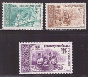 LAOS Scott 226-227, C87 MNH** International Book Year 1972 set