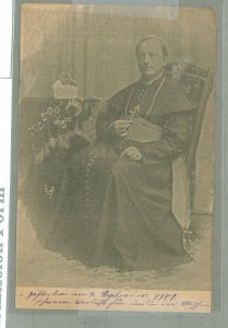 Costa Rica  1901 3c carmine Postal card, view of church official, from San Jose, German arrival, faint toning at left edge of ad