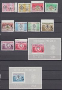 Z4281  jlstamps,1962 paraguay set mh + s/s mnh perf & imperf #674-83 medicine