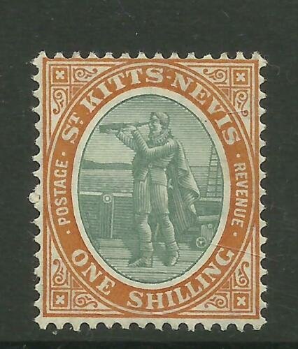 ST.KITTS & NEVIS 1909 Sg 20, 1/- Grey-Green & Orange, LM/Mint.  {AV1000-88} 