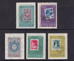 Poland  #909-913  MNH  1960  centenary Polish stamps