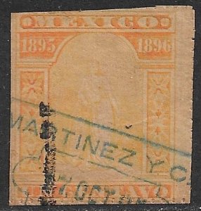 MEXICO 1895-96 1c Goddess Tyche Internal Revenue Rentas R129B MEXICO DF Used