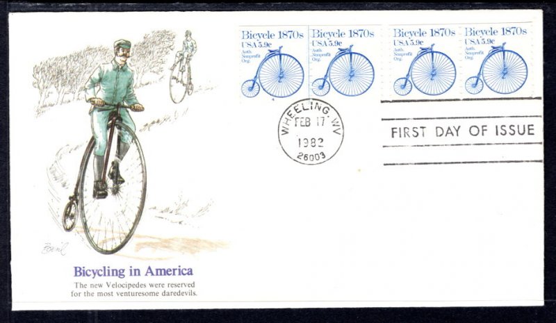 US 1901 Bicycle PNC 4 Fleetwood U/A FDC