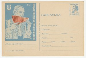 Postal stationery Rumania 1962 Panflute
