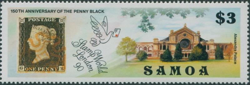 Samoa 1990 SG846 $3 Stampworld London Penny Black MNH 