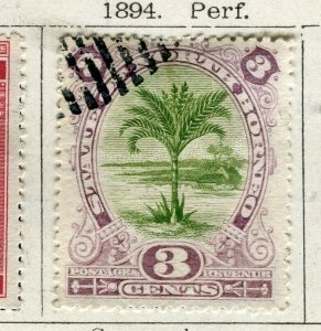 NORTH BORNEO; 1894 early classic pictorial issue fine used 3c. value