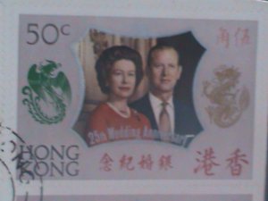 ​HONG KONG-1972-ROYAL SILVER WEDDING QUEEN ELIZABETH FDC-MINT-VF LAST ONE  RARE