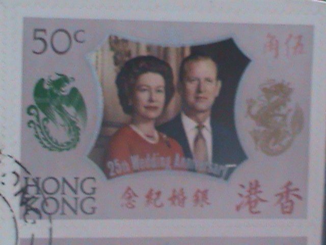​HONG KONG-1972-ROYAL SILVER WEDDING QUEEN ELIZABETH FDC-MINT-VF LAST ONE  RARE