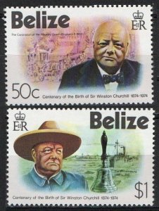 1974 Belize 346-347 100 years of Winston Churchill