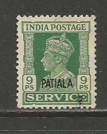 India-Patiala  #O66  Used  (1940)  c.v. $0.75