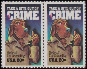 US 2102 Crime Prevention 20c horz pair MNH 1984