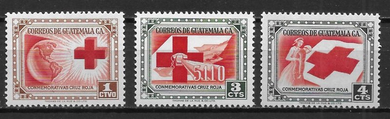 Guatemala 360-62 Red Cross set MNH