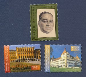 UNITED NATIONS VIENNA - Scott 335-336 & 341  - MNH - 2003 tourism, Ralph Bunche