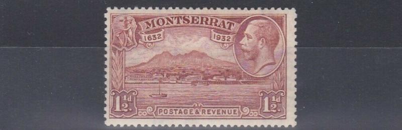 MONTSERRAT  1932  S G 86  1 1/2D  RED BROWN    MH   