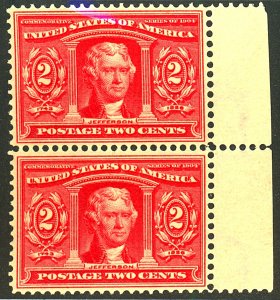 U.S. #324 MINT PAIR OG NH