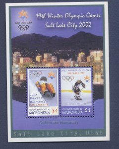 MICRONESIA - Scott 503a - MNH S/S  - Olympics, Luge, Hockey -  2002