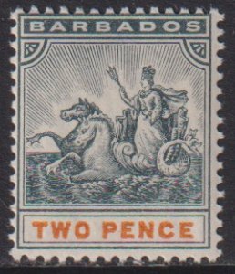 1899 Barbados QV Queen Victoria Two Pence issue MNH Sc# 73 CV $24.00 Stk #5