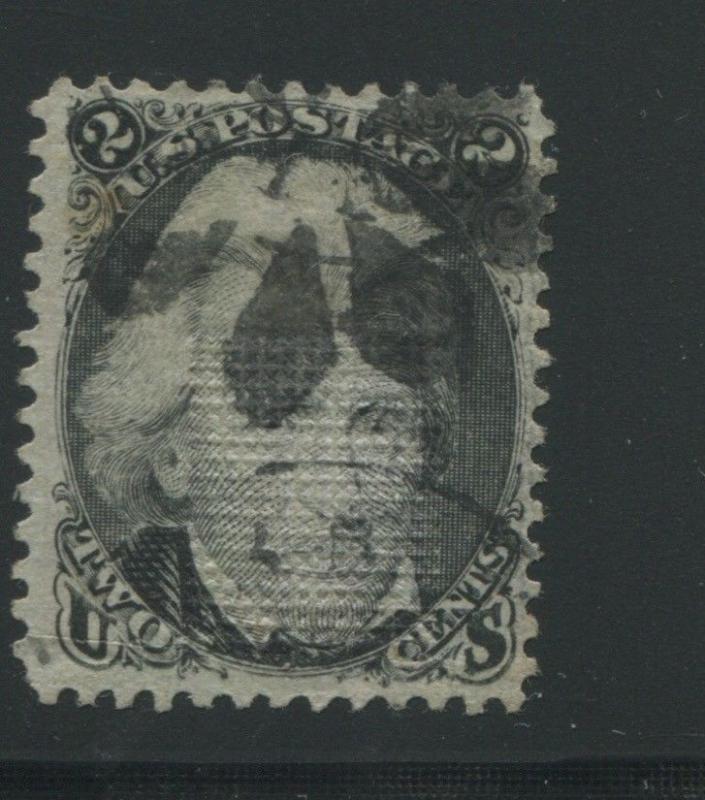 1868 United States Postage Stamp #85B Used F/VF Fancy Cancel Z. Grill Certified 