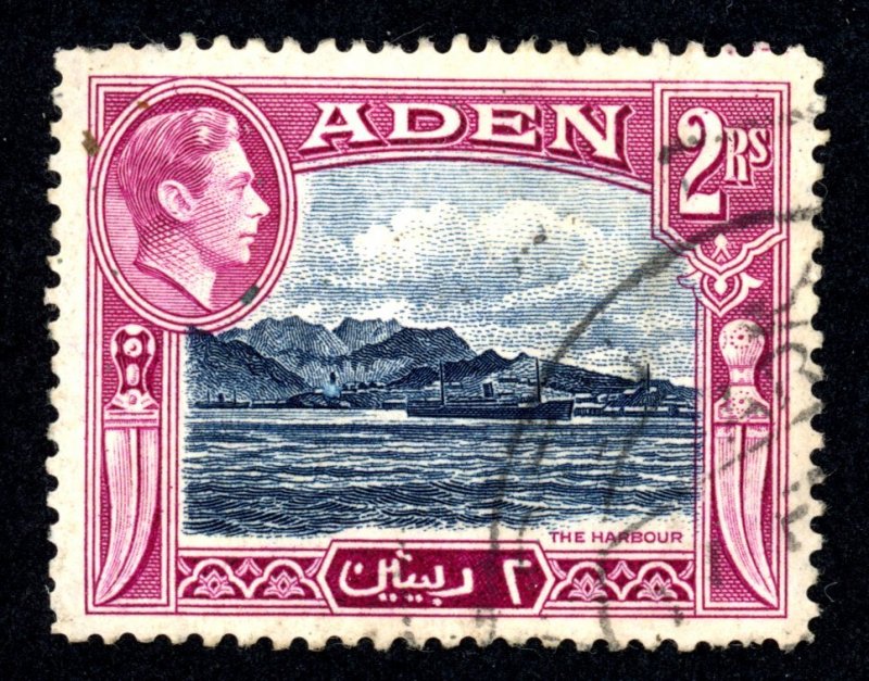 Aden 25 U 1944 2r dp mag & bl black