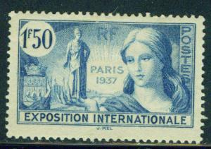 FRANCE Scott 324 MH* 1937  Paris Exposition stamp