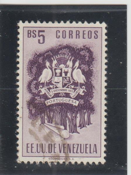 Venezuela  Scott#  589  Used  (1954 Arms of Portuguesa)