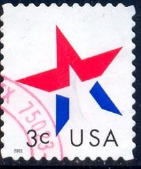 Star, United States stamp SC#3613 used