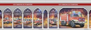 Z08 IMPERF DJB190601ab Djibouti 2019 Fire Engines MNH ** Postfrisch