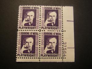 Scott 1294a, $1 Eugene O'Neill, PB4 #37564 LR, MNH Prominent Beauty