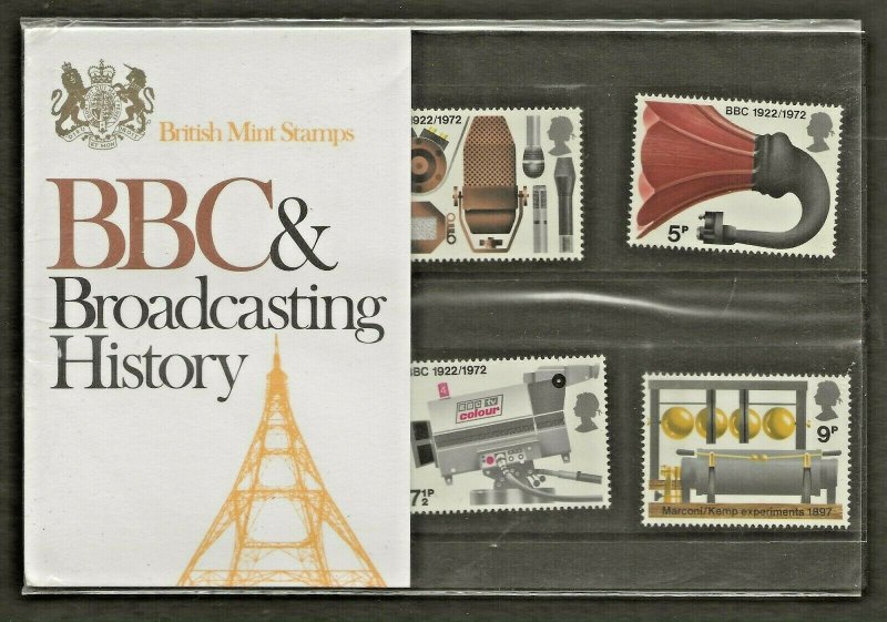 1972 BBC & BROADCASTING HISTORY PRESENTATION PACK 43-TYPE A