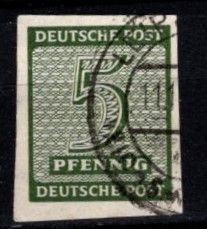 Germany - DDR West Saxony - #14N3a - Numeral Imperf - Used