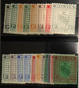 Malaya- Negri Sembilan, 1935-1941,  SC 21-35, LH Set