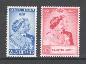 St. Kitts - Nevis, Scott #93-94 VF, Unused, SilverWedding, CV $11.25 ... 6000049