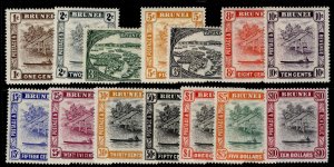 BRUNEI GVI SG79-92, 1947-51 complete set, M MINT. Cat £160.