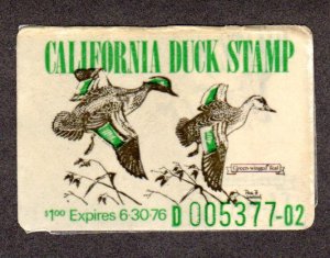 California Duck Stamp, Scott # 5, used, CV=$ 8.00 Lot 230738