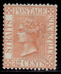 MALAYSIA - Straits Settlements QV SG18, 32c pale red, M MINT. Cat £700.