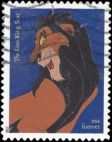 #5222 (49c Forever) Disney Villains The Lion King Scar 2017 Used