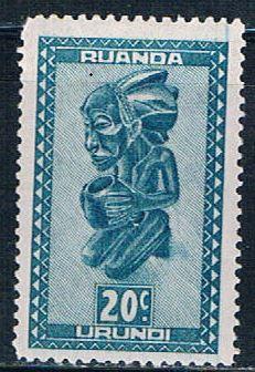 Ruanda Urundi 92 MNH Carved figure 1948 (R0256)+