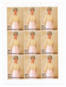 Niger 1997 Scott 945 sheet of 9 MNH- Diana Princess of Wales
