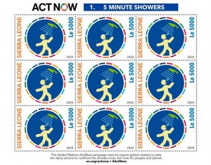 SIERRA LEONE - 2020 - Act Now - Perf 9v Sheet #1 - Mint Never Hinged