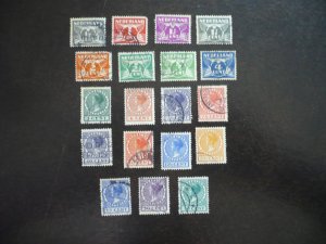 Stamps-Netherlands-Scott#164-175,177,178,180-182,192- Used Part Set of 19 Stamps