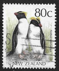 New Zealand #927 80c Birds - Fiorland Crested Penguin ~ Used