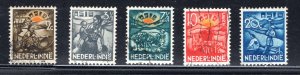 Netherlands Indies #B32-B36   VF, Used, CV $3.90 .....  4220196