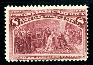 USAstamps Unused FVF US 1893 Columbian Restored to Favor Scott 236 OG MNH