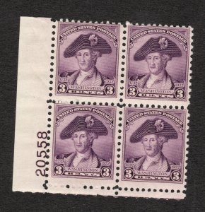Scott# 708 OG MNH  plate block of 4