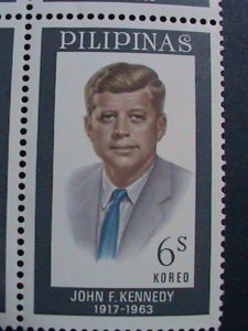 PHILIPPINES-1965-SC#925-7 U.S. PRESIDENT JOHN F. KENNEDY -MNH BLOCKS- VF