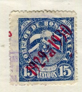 HONDURAS; 1929 early Optd issue fine used 15c. value